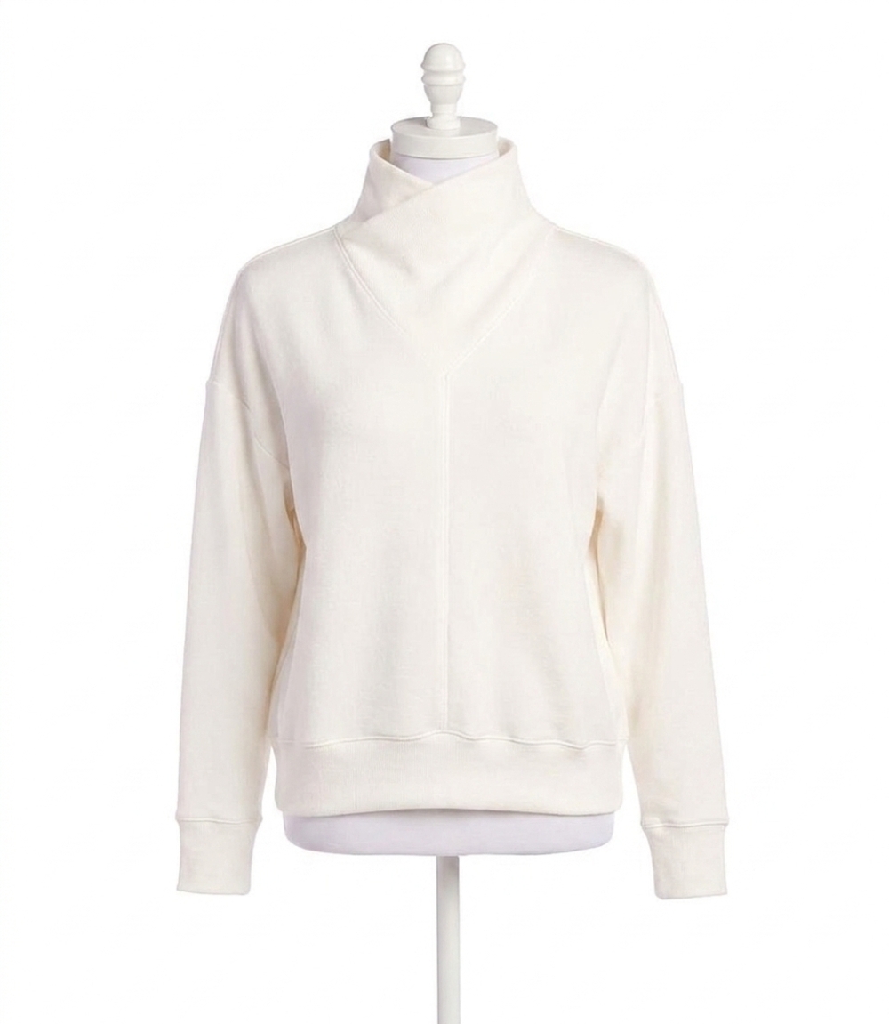 NEW KAREN KANE imoray faux wrap turtleneck top in ivory